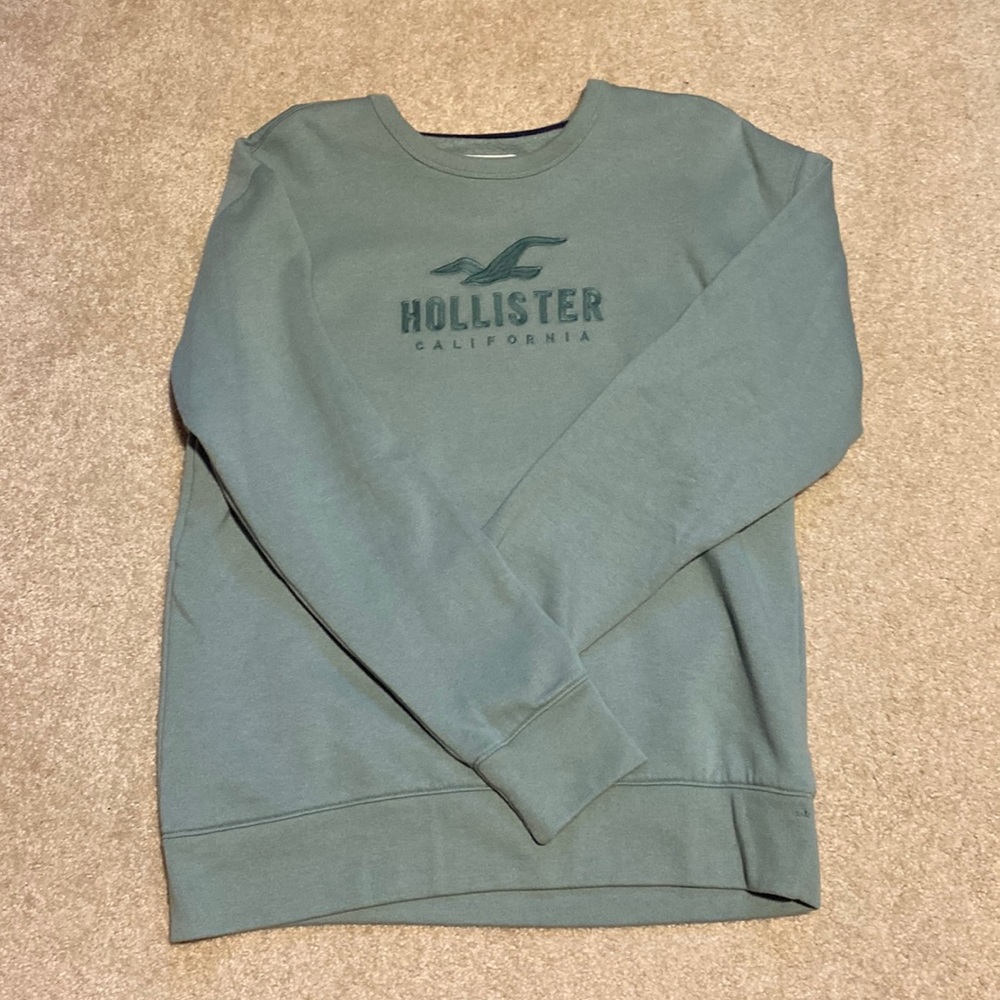 Hollister Olive Green Men’s Crewneck Sweatshirt, Men’s Adult Small